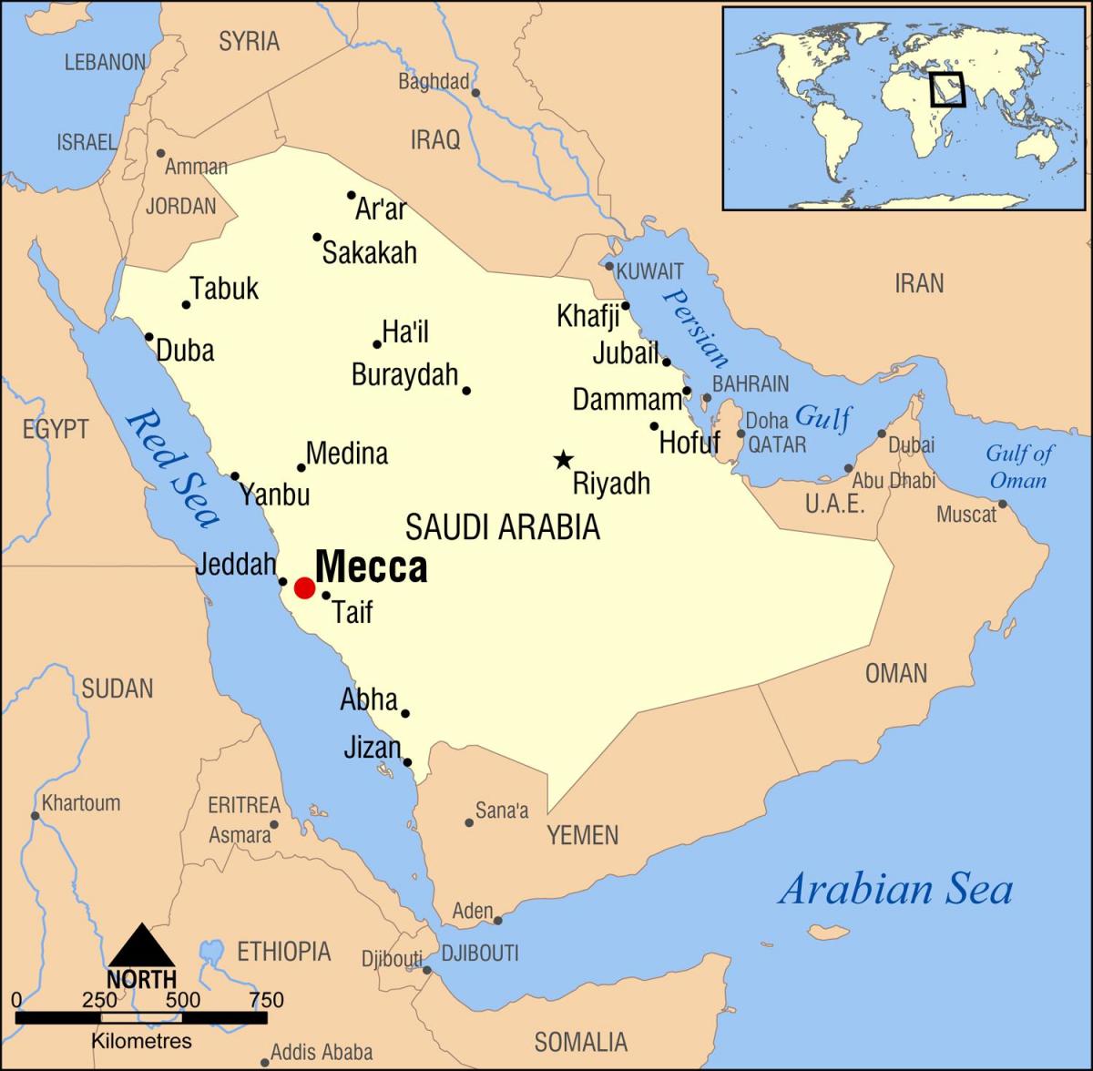 mapa de adoptan estrada Makkah