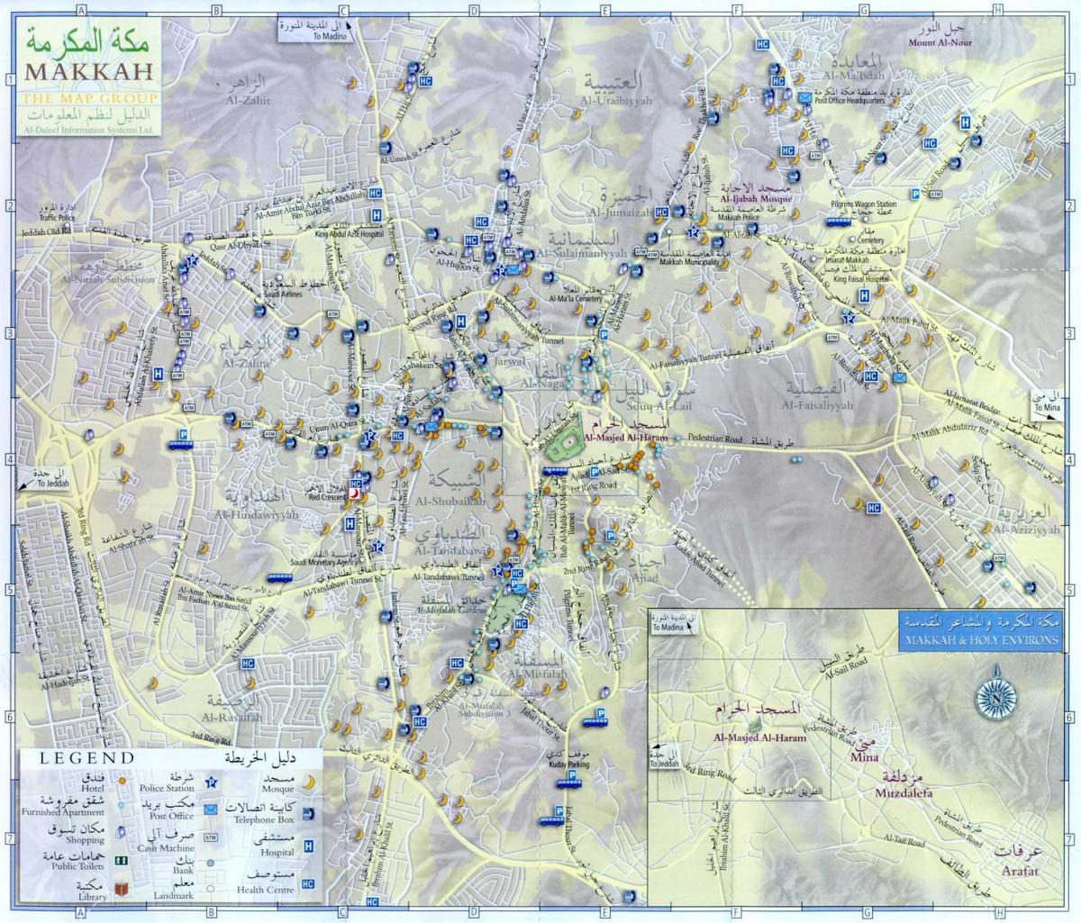  mapa de Makkah ziyarat lugares