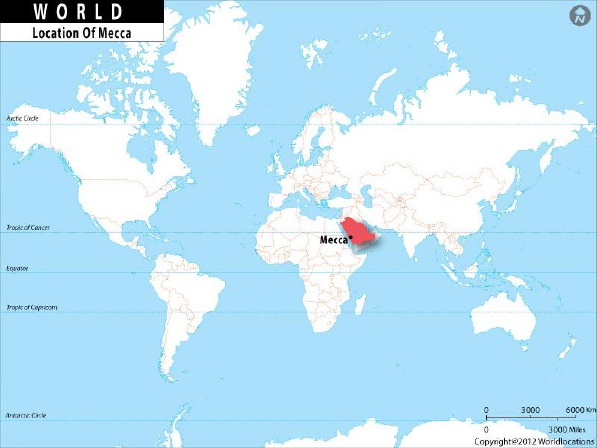 Makkah no mapa do mundo